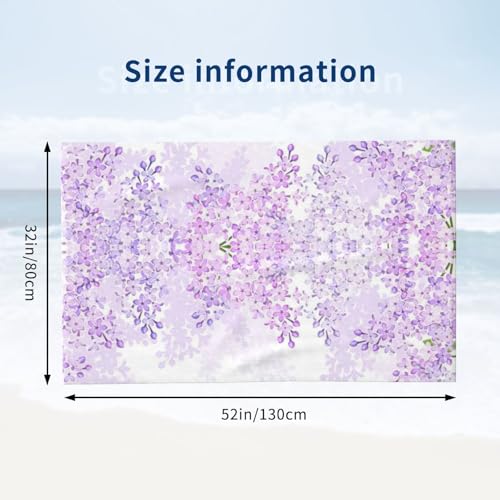 Serviette de bain de luxe douce et durable avec un élégant imprimé fleurs lilas - 4
