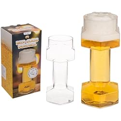 Mancuernas Artesanales ReWu Vaso de cerveza con mancuernas, idea de regalo, despedida de soltero, artículo de broma, fitness, jarra de cerveza, forma de mancuerna, vaso de regalo, 700 ml