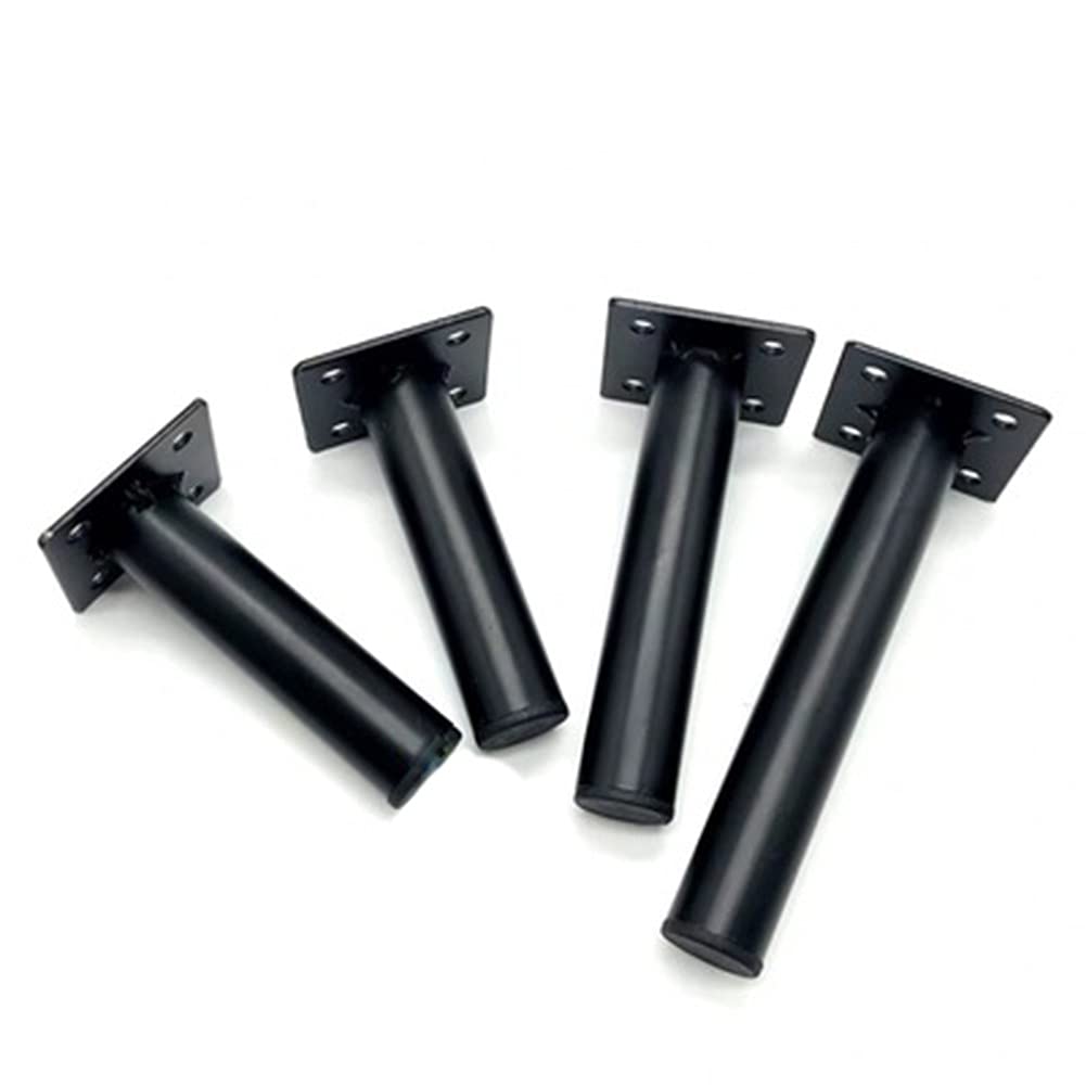 4 pezzi gambe mobili nere, gambe del divano piede medio moderno gambe armadio in metallo piedi mobili di ricambio fai da te per armadio armadio divano sedia tavolo(Size:18cm)