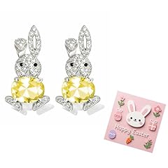 A4：yellow easter rabbit earrings