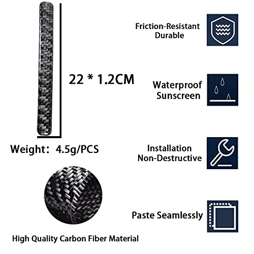 Image of Anti-Scratch Protector Trim,Carbon Fiber Emblem Door Open Rearview Mirror Shell Protector Side Mark Stickers Decals Badge Labeling Sports Decoration Lossless Installtion Accessories 4 Packs