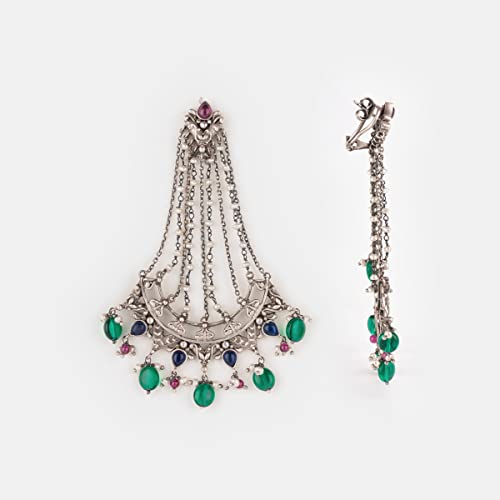 Image of Shaya by Caratlane| 925 Silver| Feeling Shundor Oxidised Earrings | Gifts for Womens & Girls