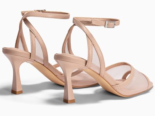 Image of Coutgo Womens Kitten Heels Sandals Pointed Open Toe Ankle Buckle Strap Summer Dress Shoes