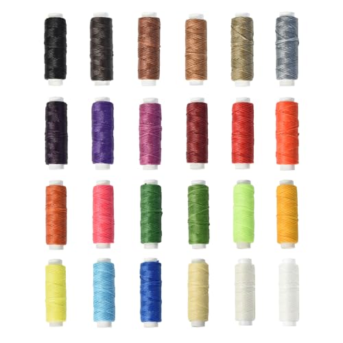 Hilo encerado para coser cuero 24 colores 210D miniatura 2