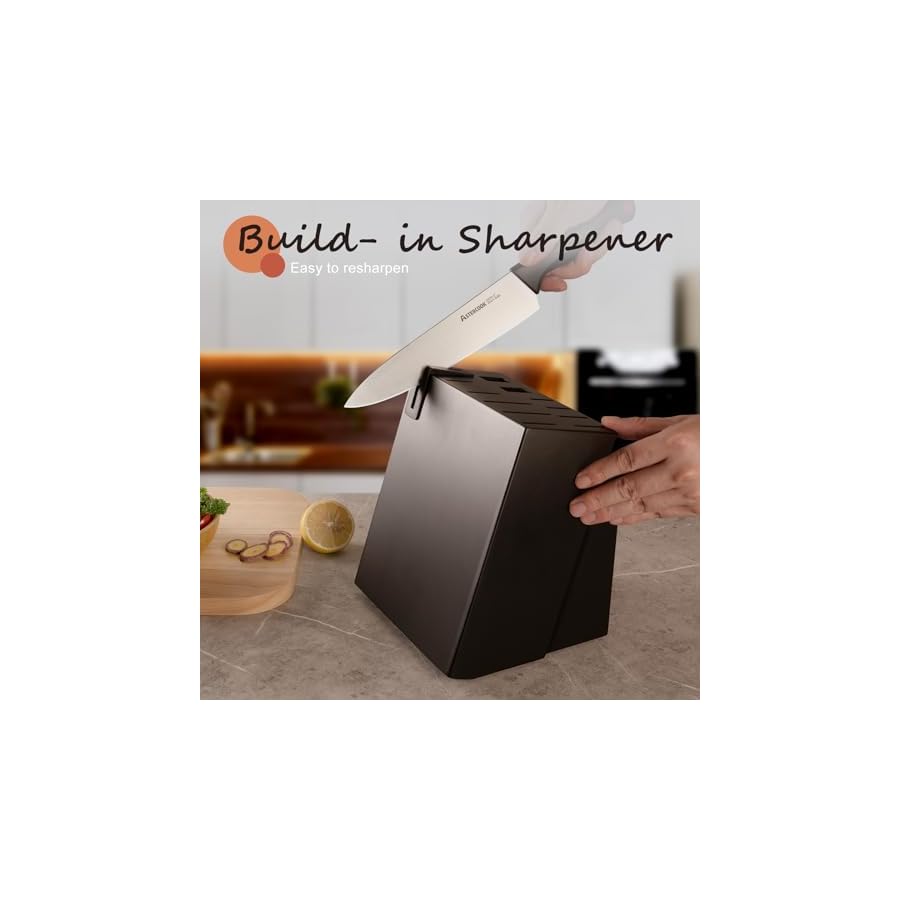 Knife-Set-Astercook-21-Pieces-Knife-Sets-for-Kitchen-with-Block-Dishwasher-Safe-Kitchen-Knife-Set-with-Built-in-Sharpener-Black Knife Set, Astercook 21 Pieces Knife Sets for Kitchen with Block, Dishwasher Safe Kitchen Knife Set with Built-in Sharpener, Black