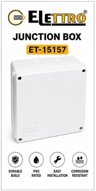 Junction Box ET-15157, 150x150x70 mm, White | IP65/67 Rated, Corrosion Resistant, Easy Installation, AC650V Rated, RoHS Compliant-image-19