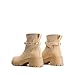 DREAM PAIRS Women's Elastic Chelsea Ankle Boots Fashion Low Chunky Heel Platform Lug Sole Short Booties Shoes,Size 9.5,Nude,SDAB2312W
