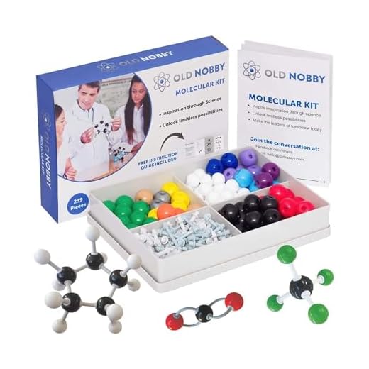 Organic Chemistry Model Kit (239 Pieces) - Molecular Model Student or Teacher Pack with Atoms, Bonds and Instructional Guide