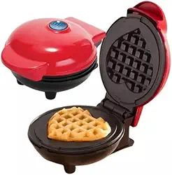 Mini Panela Elétrica Waffles Antiaderente Formato De Coração Café Da Manhã