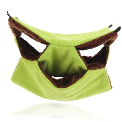 CORHAD ハムスターハンモック hamster ハムスター りす 興味深いモルモットのベッド 暖かいペットケージ テント 冬のハムスターベッド 面白いチンチラベッド ぬいぐるみ Green