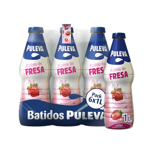 Batido Puleva de Fresa botella 1L – Pack 6 unidades