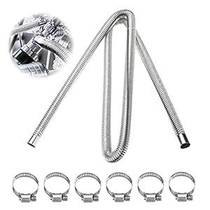 120 cm uitlaatslang voor stroomgeneratoren – autoverwarming roestvrij staal uitlaatpijp (25 mm), met vier…