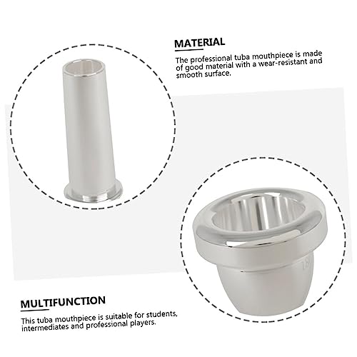 Embouchure tuba 14mm argentée résolvant les pertes d'air de jeu - 6