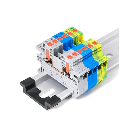 Bloque de terminales de tierra PTV 2.5-PE con conector de cable lateral para riel DIN 5