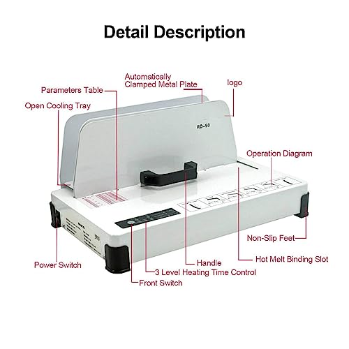Relieur de document de bureau 300W pour assembler 500 feuilles sans effort