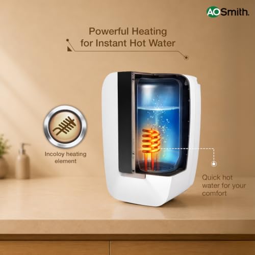 Image of AO Smith EWS NEO 5L Instant Water Heater Geyser | 3KW Heating Element | Stainless Steel Tank | 5-Level Safety Protection | Suitable For Kitchen & Bathroom | 5 Yr Tank Warranty