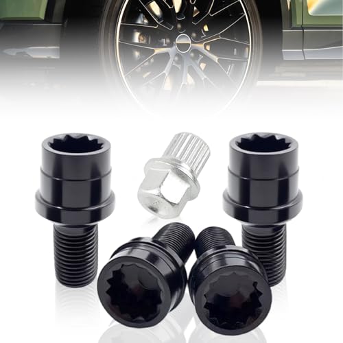 Locking Wheel Nuts, 4PCS Anti Theft Screw Wheel Replacement Bolts Car Accessories M14x1.5MM for Audi A4 A6 VW Golf Bora