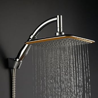 pisipe Shower Head Set, Water Saving Overhead Showerhead, 8 Inch Rainfall Square, High Water Pressure, Ultra Thin, Shower Hea