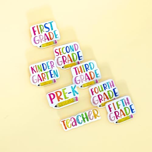 Image of Colorful Teacher Pin Glitter Graduation Lapel Brooch Pins Cute Teacher Appreciation Gifts for Clothes Backpacks Hats Accessories