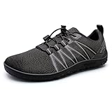 WateLves Barefoot Shoes Mens Womens Minimalist Wide Toe Box Zero Drop Trail Running Shoes Walking Cross Training Hiking(Black,36)