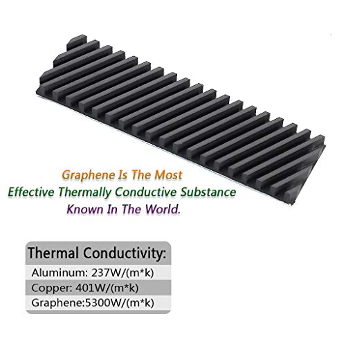 icepc-DIY M.2 PCI-E NVME 2280 SSD Graphene Coating Copper Heatsink，High Performance SSD Radiator