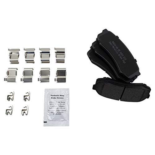 Image of TRQ Rear Brake Pad and Rotor Set Semi Metallic Vented Rotors | For 2003-2009 Lexus GX470 2003-2009 Toyota 4Runner 2007-2009 FJ Cruiser 2001-2007 Sequoia