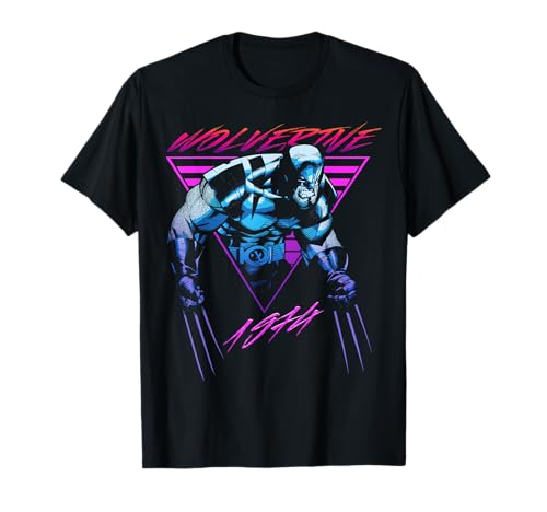 T-shirt X-Men Wolverine au design néon rétro coloré taille Small