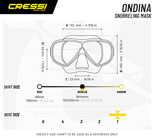 Cressi Ondina Jr, Maschera Subacquea a Vetro Unico...