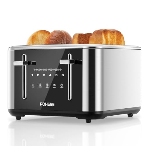 Grille Pain 4 Tranches, 1600W Toaster Intelligent Inox,...