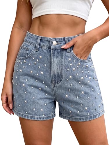 Short en jean décontracté pour femme taille moyenne regular fit en denim d'été