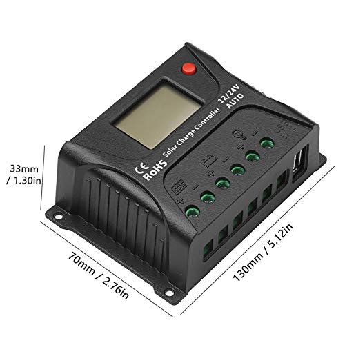yeacher 10A PWM Controlador de carga solar 12V/ 24V Auto-adaptável inferior a 55V Regulador de paine
