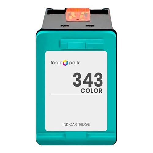 TONERPACK - 343 Tricolor Cartucho de Tinta Compatible para HP DeskJet 460C 9800 6540 5740 PSC 1610 2355 PhotoSmart 2575 2610 C3180 8750GP B8350 OfficeJet 470 Cover