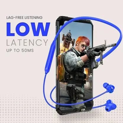 Image of Bluetooth Wireless Neckband Earphones, Silicone, Magnetic Closure, Multi-Device Support,T60 Bullet Bluetooth (Blue)