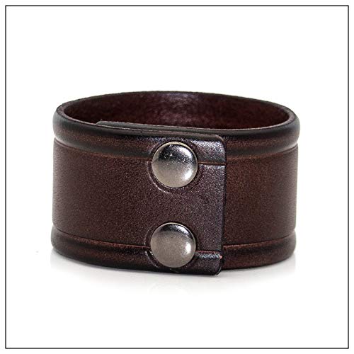 Punk Alloy Buckle Bracelet Wide Leather Wristband Cuff Bracelet3