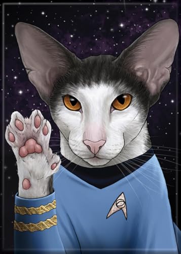 Image of Ata-Boy Star Trek Spock Cat 2.5 x 3.5 Inch Magnet for Refigerators and Lockers