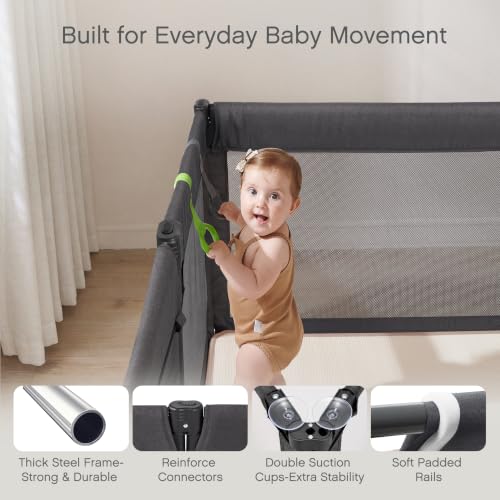 Image of Doradotey Baby Playpen with Walk-in Door, Foldable Adjustable 8-Panel Play Yard for Babies & Toddlers, Large Safety Playpen with 360 Breathable Mesh, Anti-Slip Suction Cups, Indoor
