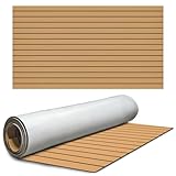 THE LOFT 7 DESIGN Teak EVA Foam Decking Sheet Rolls (Tan, 94.5 in. x 23.6 in.)
