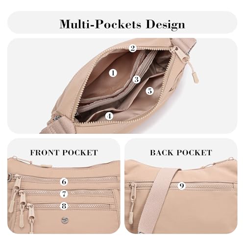 Image of AOCINA Nylon Crossbody Bags for Women Multi Pocket Cross Body Purses