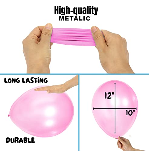 Image of Party Propz Pink And White Balloons For Decoration - 50 Pcs Pink and White Balloons for Birthday | Balloon Decorations for Birthday | Balloon Decoration Kit (Latex)