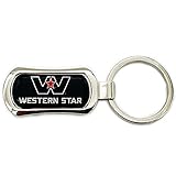 Freightliner Western Star Trucks Chrome Metal Keychain Key Chain Tag Fob, Silver, Medium