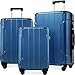 Merax Luggage 3 Piece Sets Spinner Suitcase with TSA Lock, Lightweight 20 24 28 in (Deep Blue)