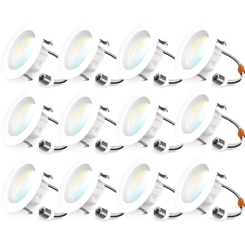 Sunco 12 Pack 4 Inch LED Recessed Lights, 11W 660LM Retrofit Downlight, 5CCT 2700K-5000K, Indoor...