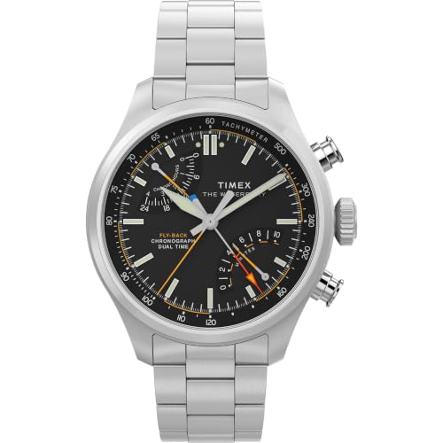 Timex Waterbury Ace montre chronographe homme en acier argenté haut de gamme