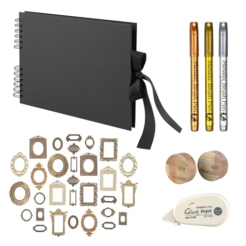 TONOLOPA Album Fotos para Pegar y Escribir, 40 hojas, 80 paginas 29 x 21.5 cm, Album de Fotos, Scrapbook, Sticker Marcos, Pegamento Fotos, Rotuladores, Washitape. Guarda tus recuerdos