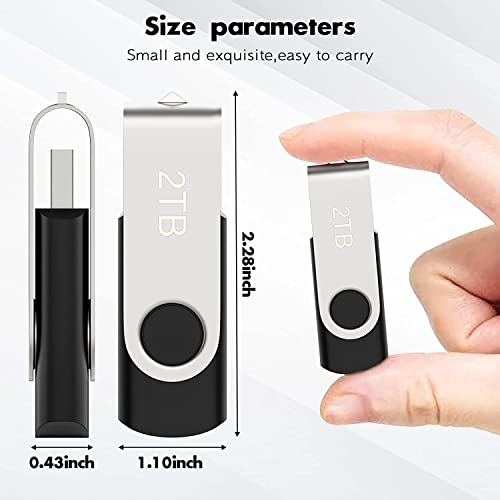 Thumb Drives 2Tb, Usb Flash Drive 2Tb, Portable Usb Memory Stick Large Storage 2000G Usb Drive External High-Speed Jump Drive, Swivel Bulk Zip Drive For Pc/Laptop/Computer #TOP4
