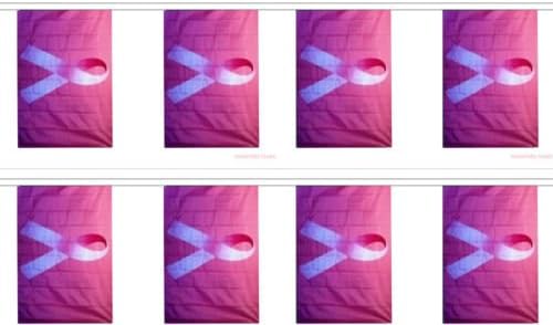 Breast Cancer Pink Ribbon Awareness 12x18 Bunting String Flag Banner (8 Flags) - Party Decorations Supplies For Parades - Prime Outside, Garden, Men Cave Decor Flag