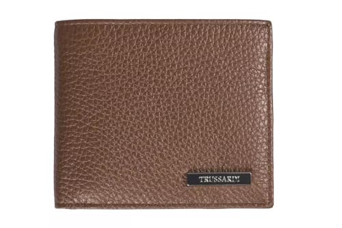 Trussardi hombres cartera de cuero genuino del dólar, el 100% del becerro - 11,8x10x1,8 Cm