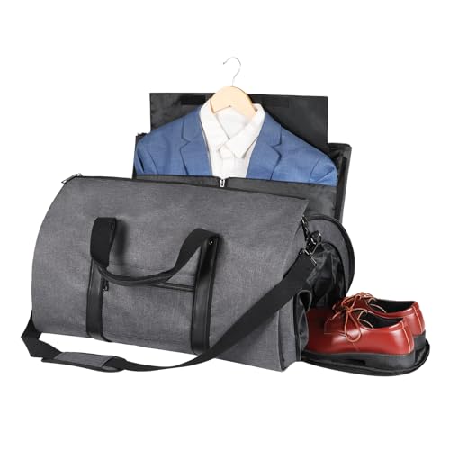 Zilink Bolsa de roupa conversível com alça de ombro bolsa esportiva, Cinza escuro, 60