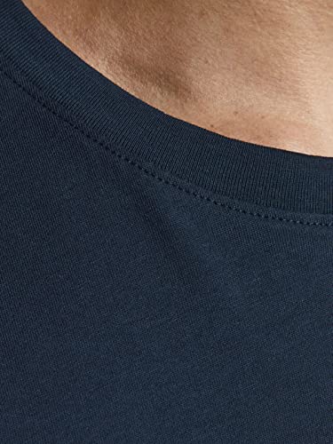 Jack & Jones Packung mit 2 T-Shirts in Übergröße, Rundhalsausschnitt, Druck, Design Logo Oversize, 2er Pack (2 x Navy Blazer), Small – Ansicht 7