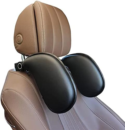 EPOCHHIKE Car Headrest Pillow, [Supersleep] Road Pal Headrest with PU/Sponge Pad, 360° Adjustable Car Seat Head Neck Support, U Shaped Car Sleeping Pillow for Kids & Adults (Black-US Patent Design)